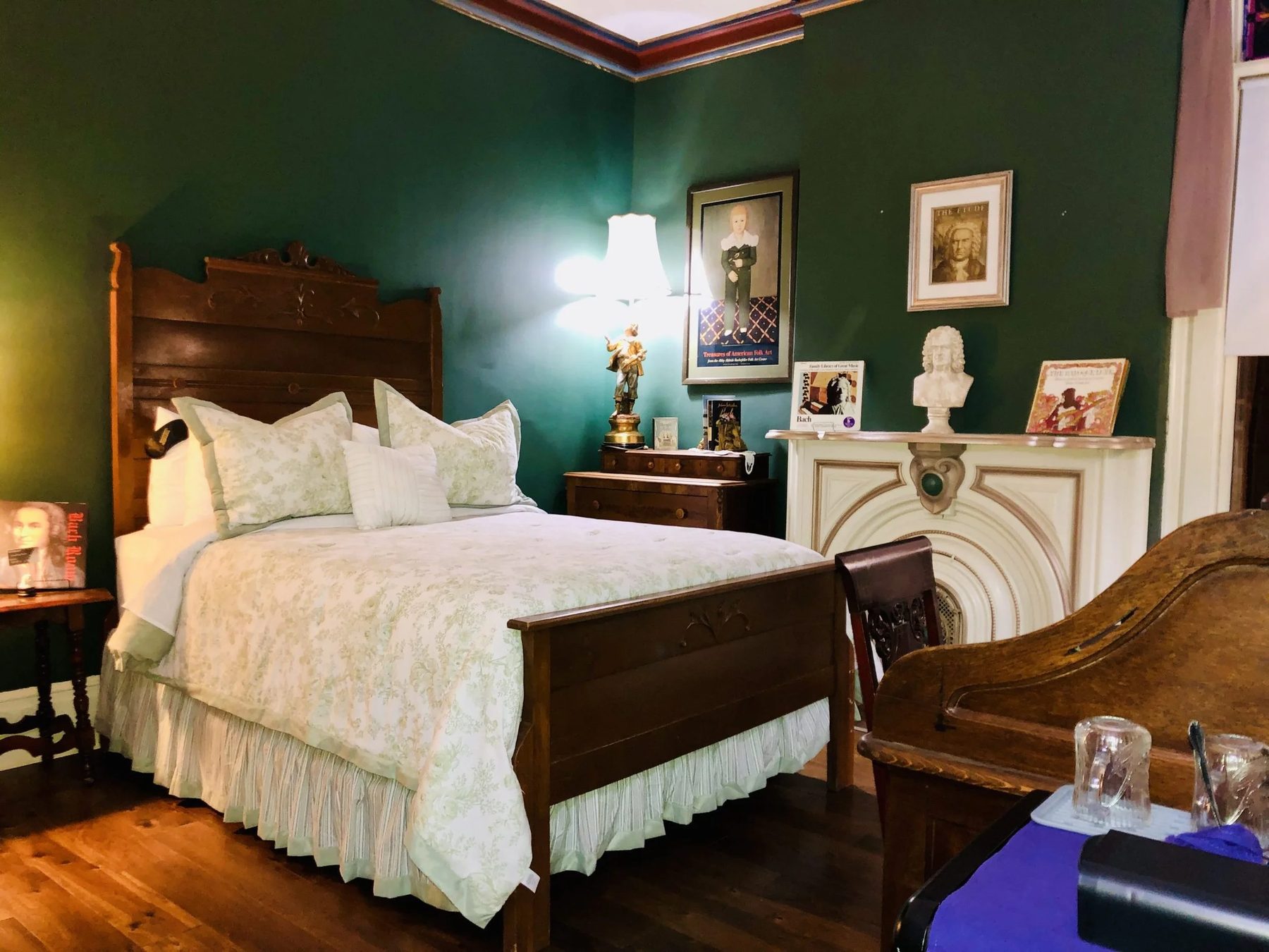The Bach Room, featuring an antique roll-top desk