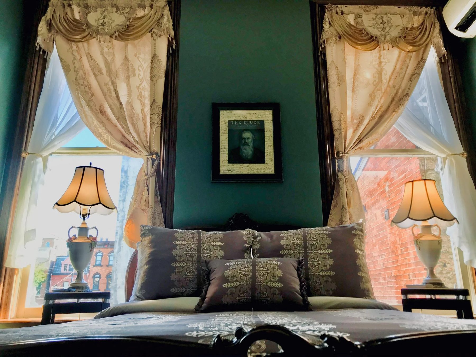 The Brahms Room, with European-style antique furnishings